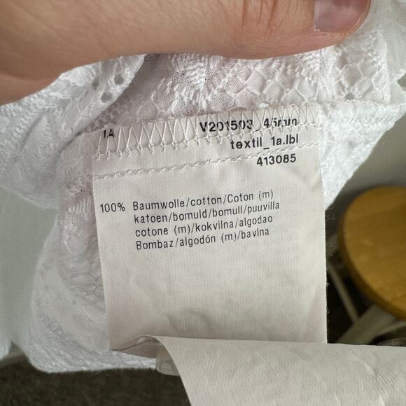 Basler White Cotton Eyelet Top - Picture 4 of 7